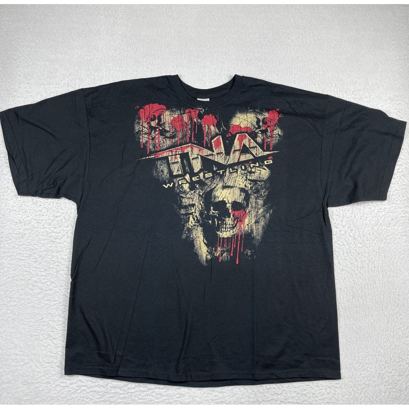 Tna Wrestling Shirt Mens 3xl Black Y2k Skulls Entertainment Sports Wrestler Tee